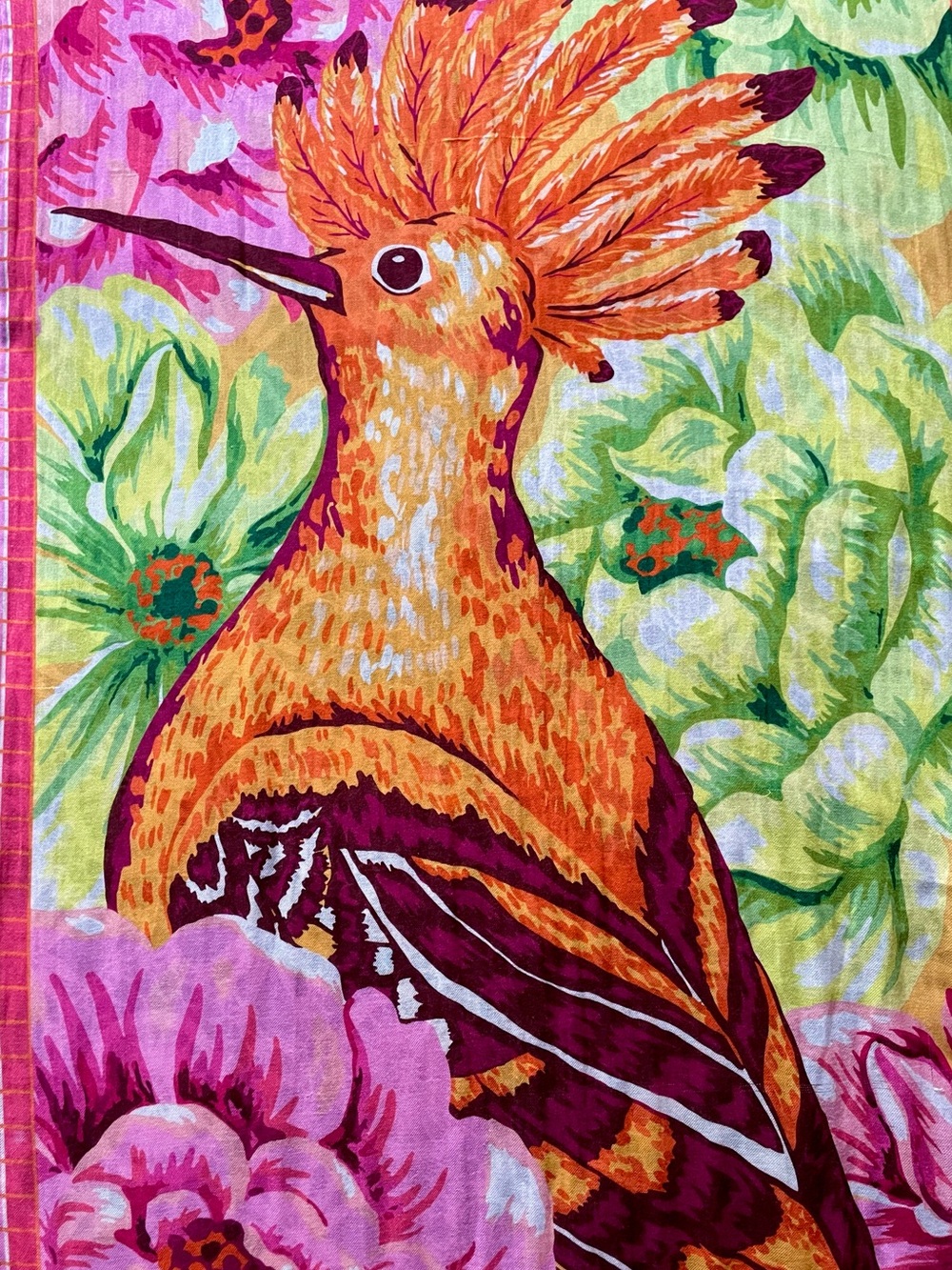 Colorful floral with large bird wrap - Picture 10 of 11